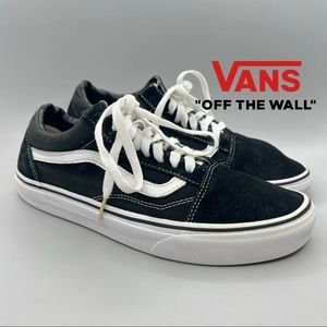 Vans Old Skool Low Top Black & White Suede /Fabric UNISEX SIZE 7.5 Men 9 Women